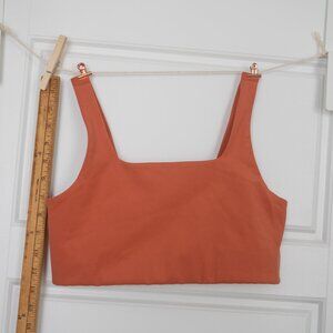 Girlfriend Collective Tommy Cropped Sports Bra M Brick